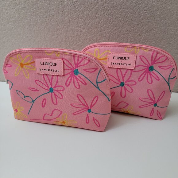 Clinique x Drawbertson Floral Cosmetic Bag Set (2) | Limited Edition - Picture 4 of 9